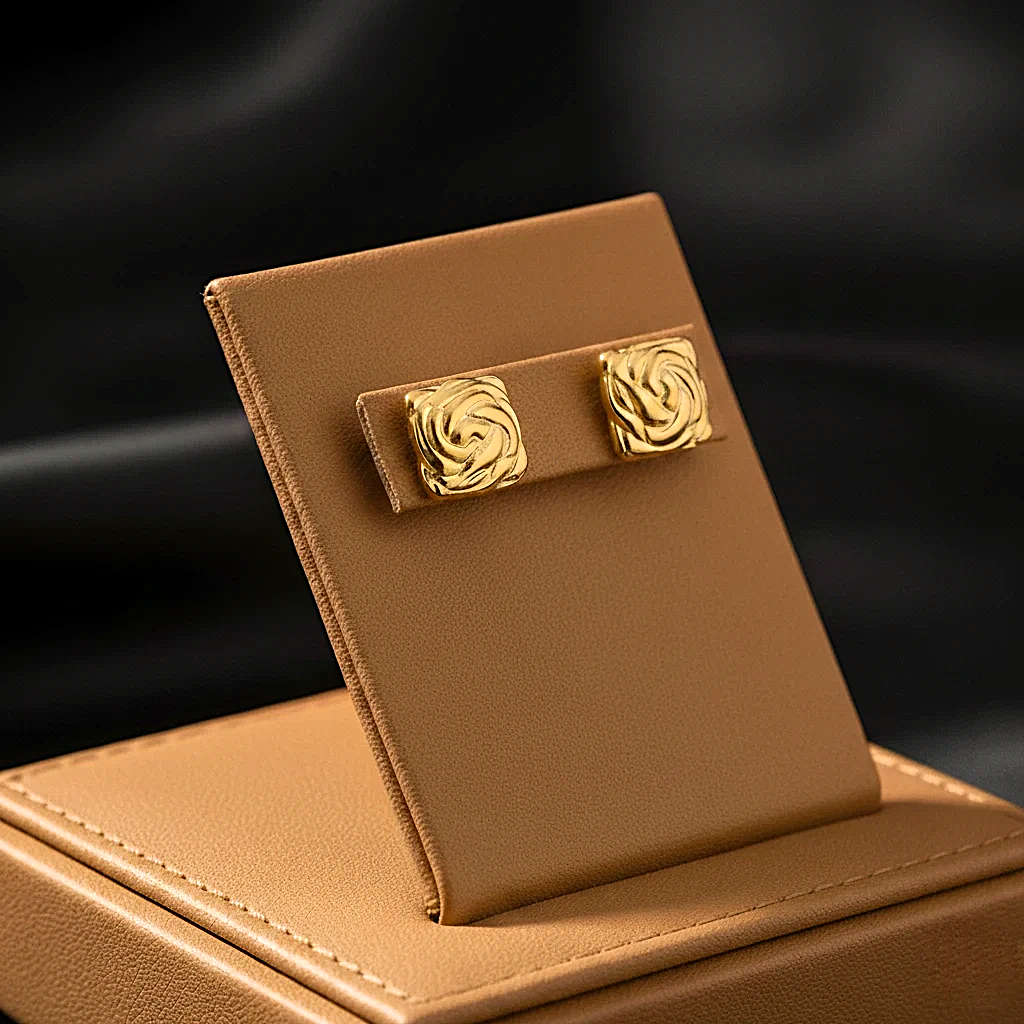 Luxe Swirl Square Studs