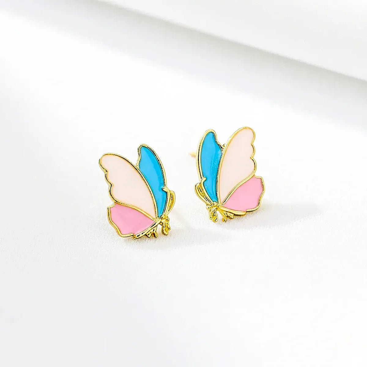 Combo (Set of 2) Color Pop Stud & Pastel Butterfly Earrings