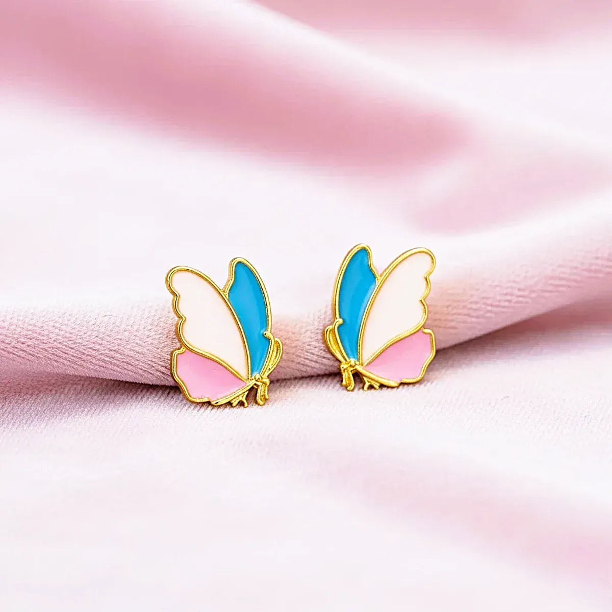 Combo (Set of 2) Color Pop Stud & Pastel Butterfly Earrings