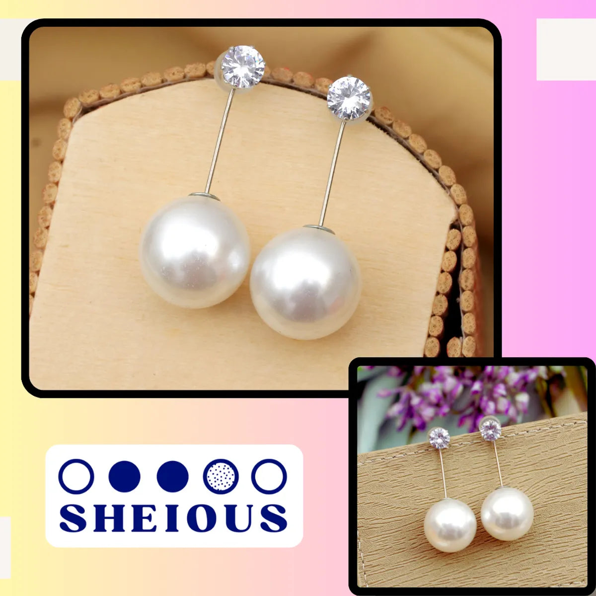 Combo (Set of 2) Elegant Pearl & Cherry Drop Statement Earrings