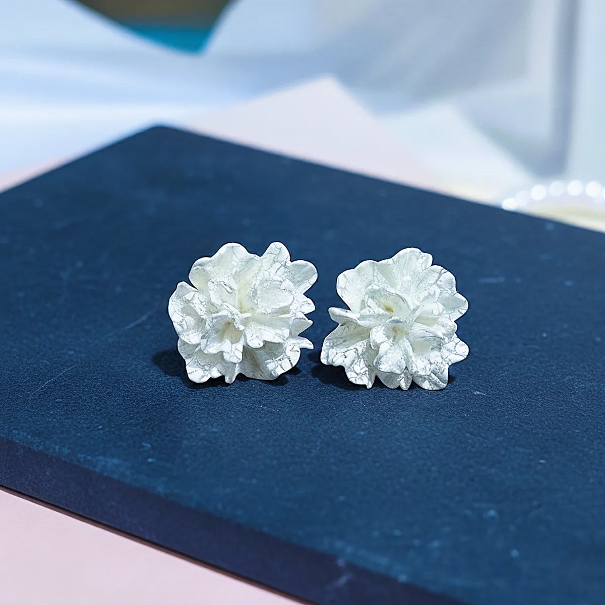 White Luxe Ivory Blossom Studs For Women