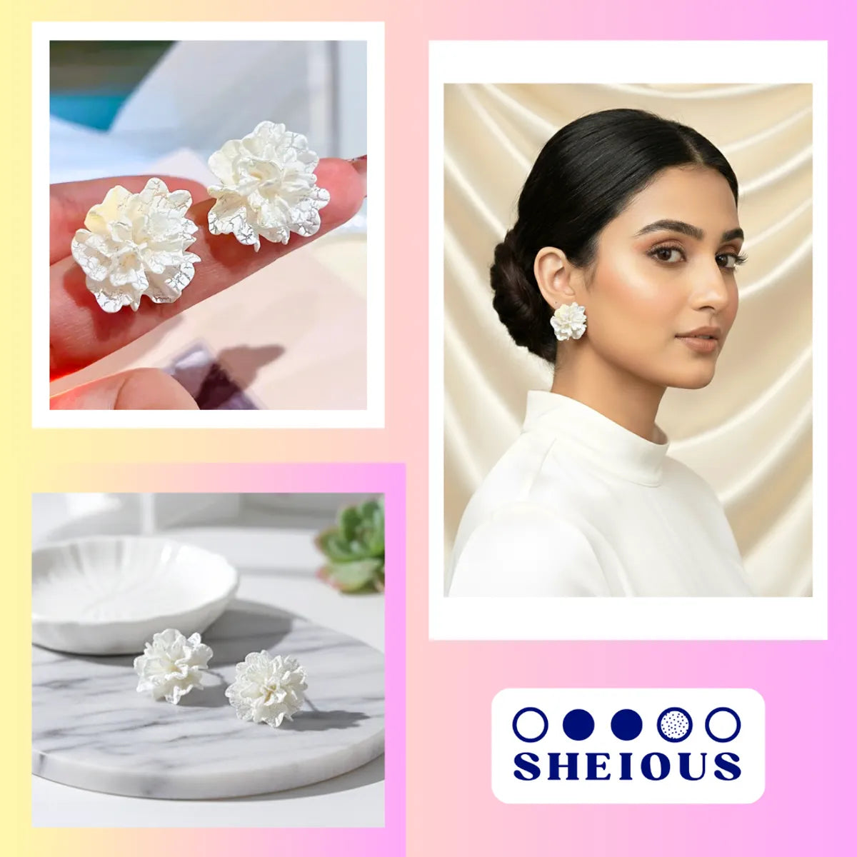 White Luxe Ivory Blossom Studs For Women