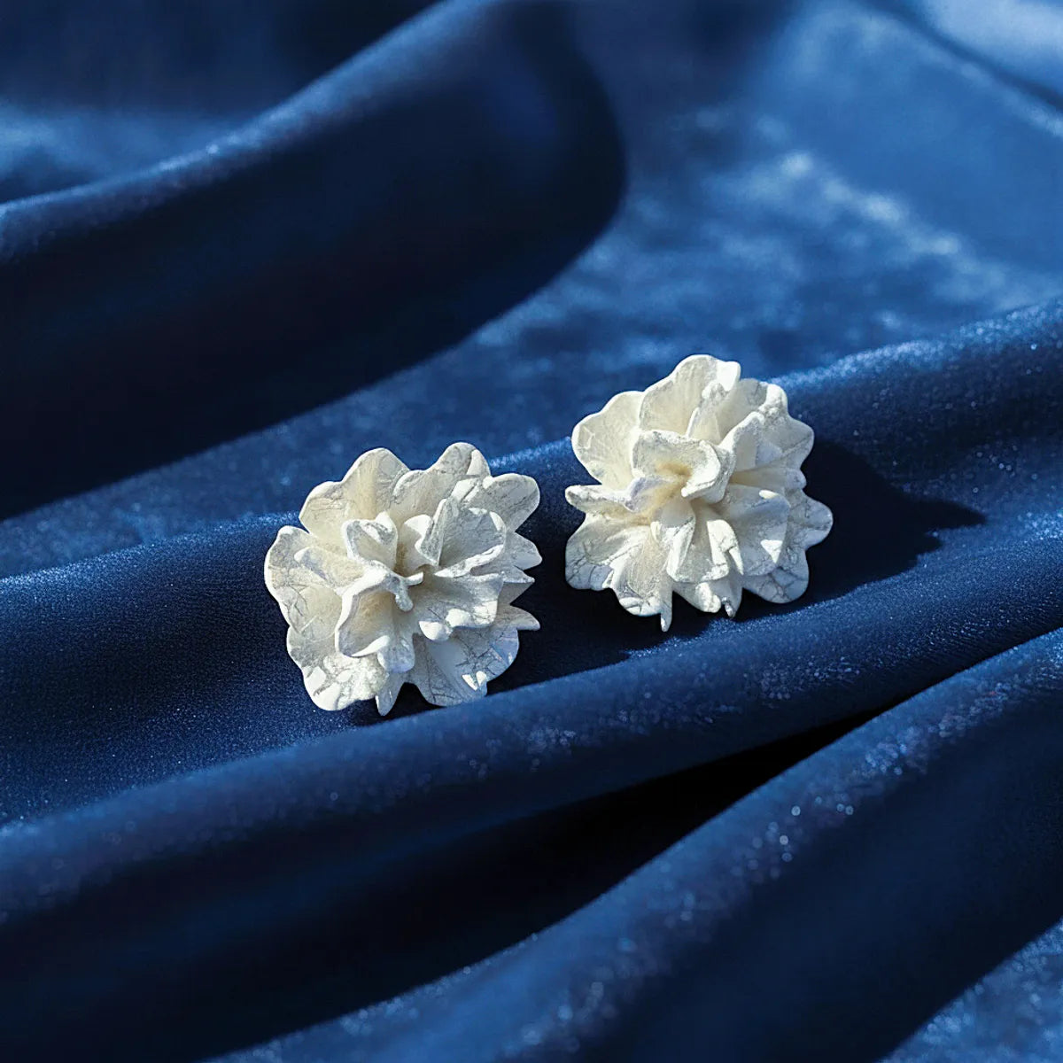 White Luxe Ivory Blossom Studs For Women
