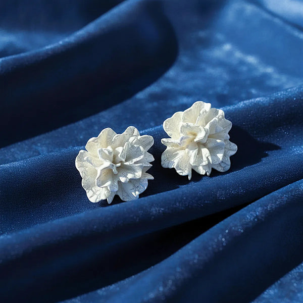 White Luxe Ivory Blossom Studs For Women