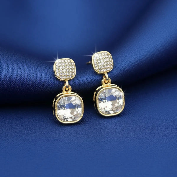 Silver Shimmer Stone Earrings For Women