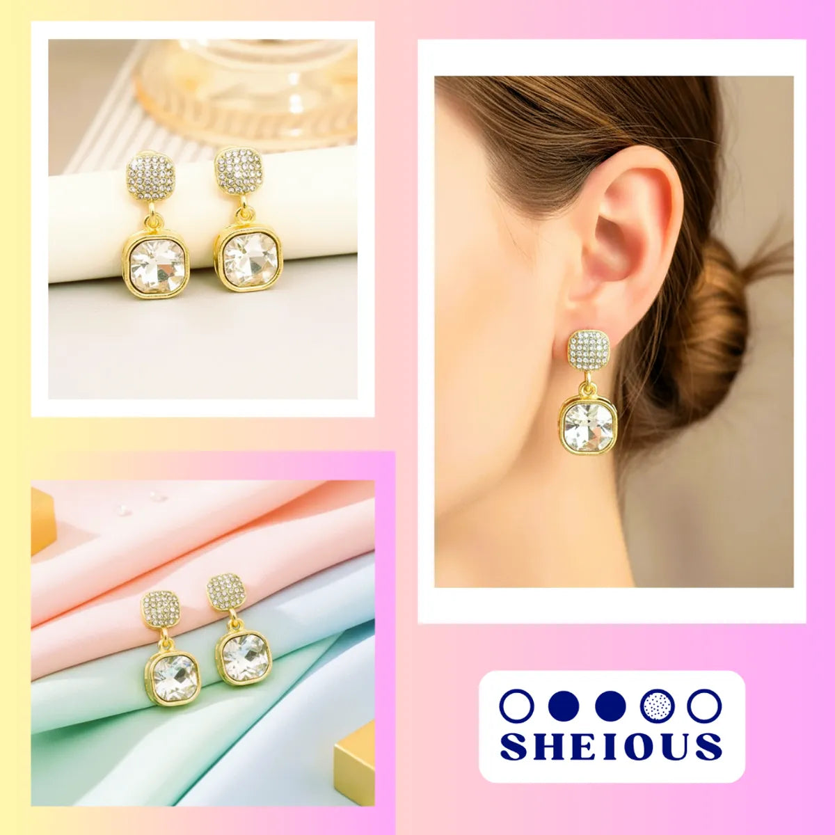 Silver Shimmer Stone Earrings For Women