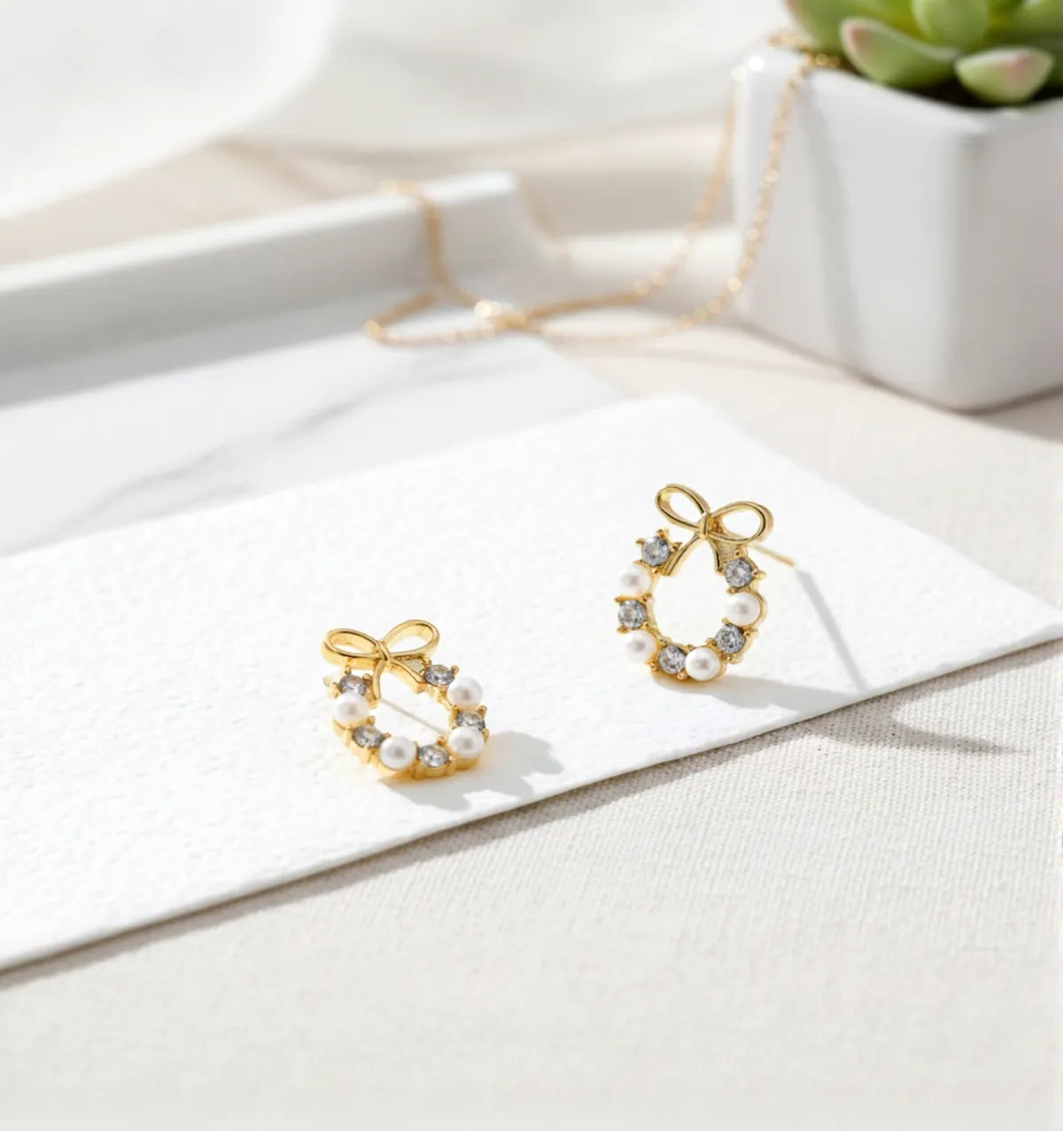 Combo (Set of 2) Traditional Jhumka & Pearl Bow Hoop Earrings