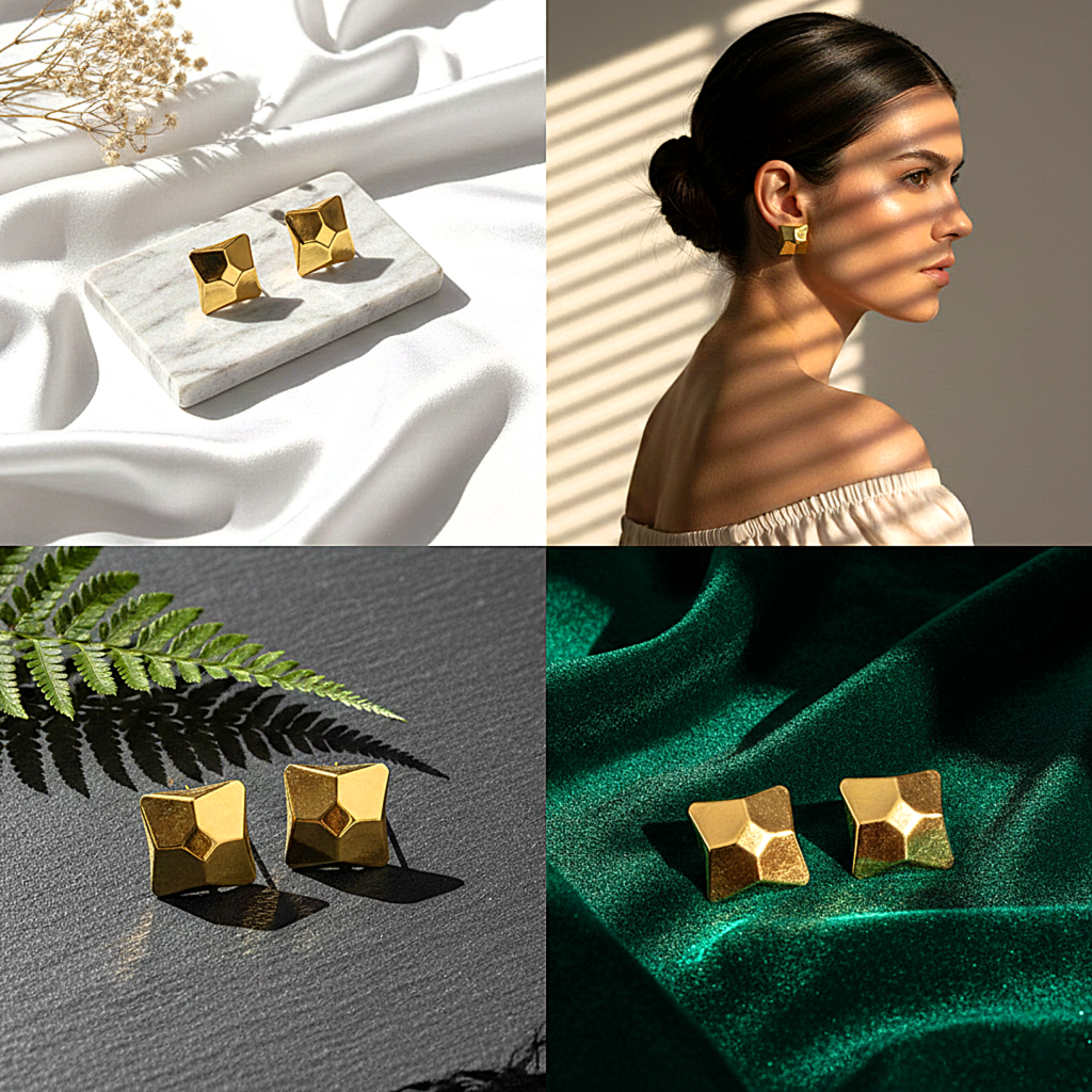 Luxe Polygon Studs