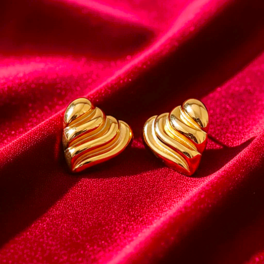 Sculpted Heart Studs