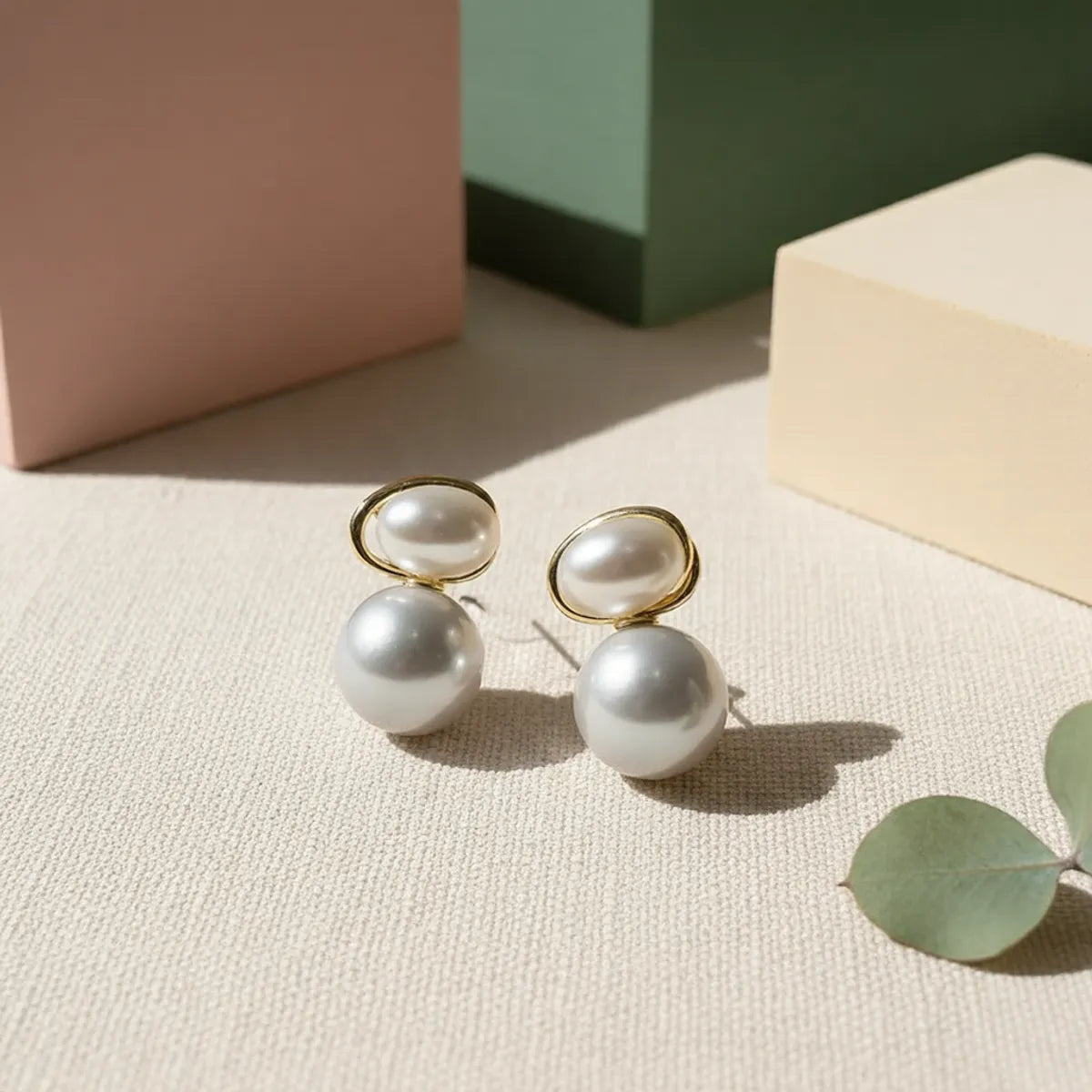 Silver Alloy Elegant Pearl Pair Drops For Women