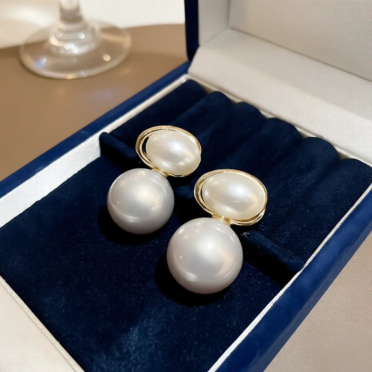 Silver Alloy Elegant Pearl Pair Drops For Women