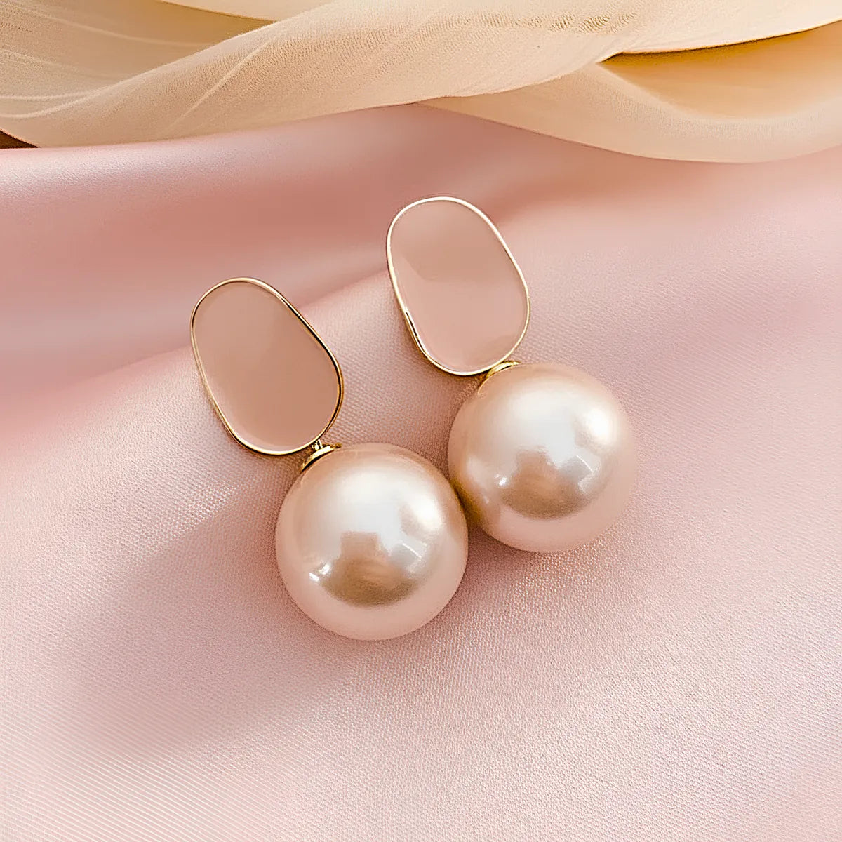 Baby Alloy Pink Soft Glow Pearl Drops For Women