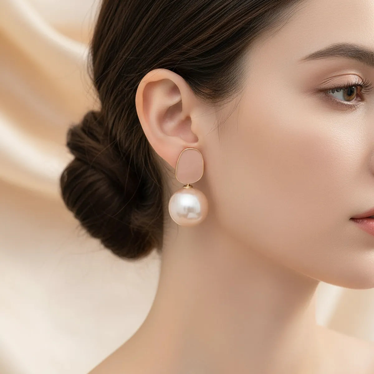 Baby Alloy Pink Soft Glow Pearl Drops For Women