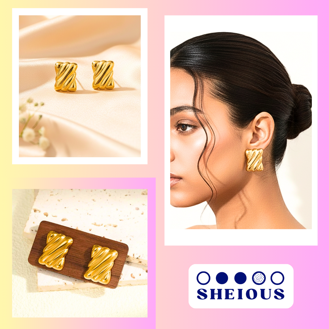 Golden Swirl Blocks Studs