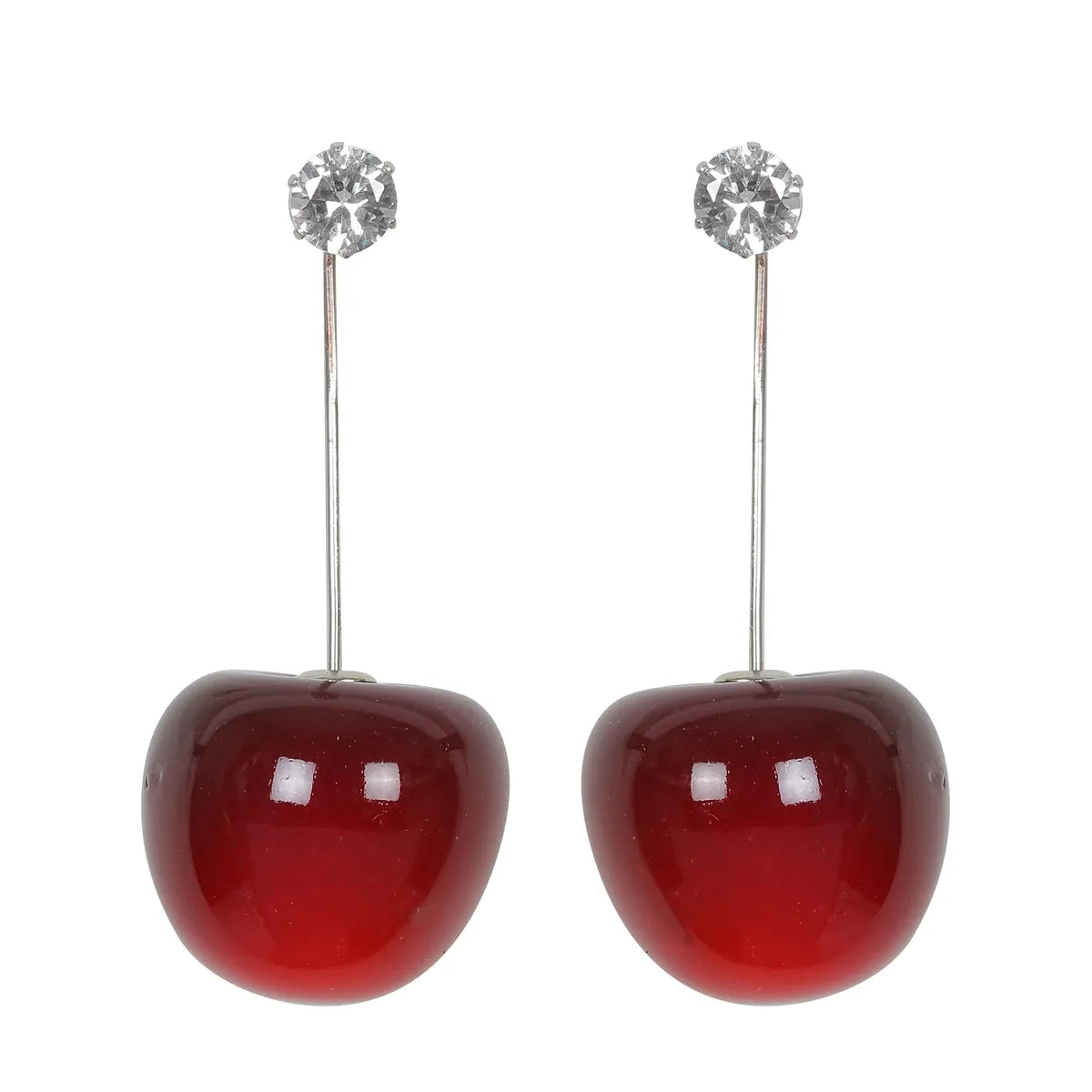 Combo (Set of 2) Red Cherry Drop & Black Glam Statement Earrings