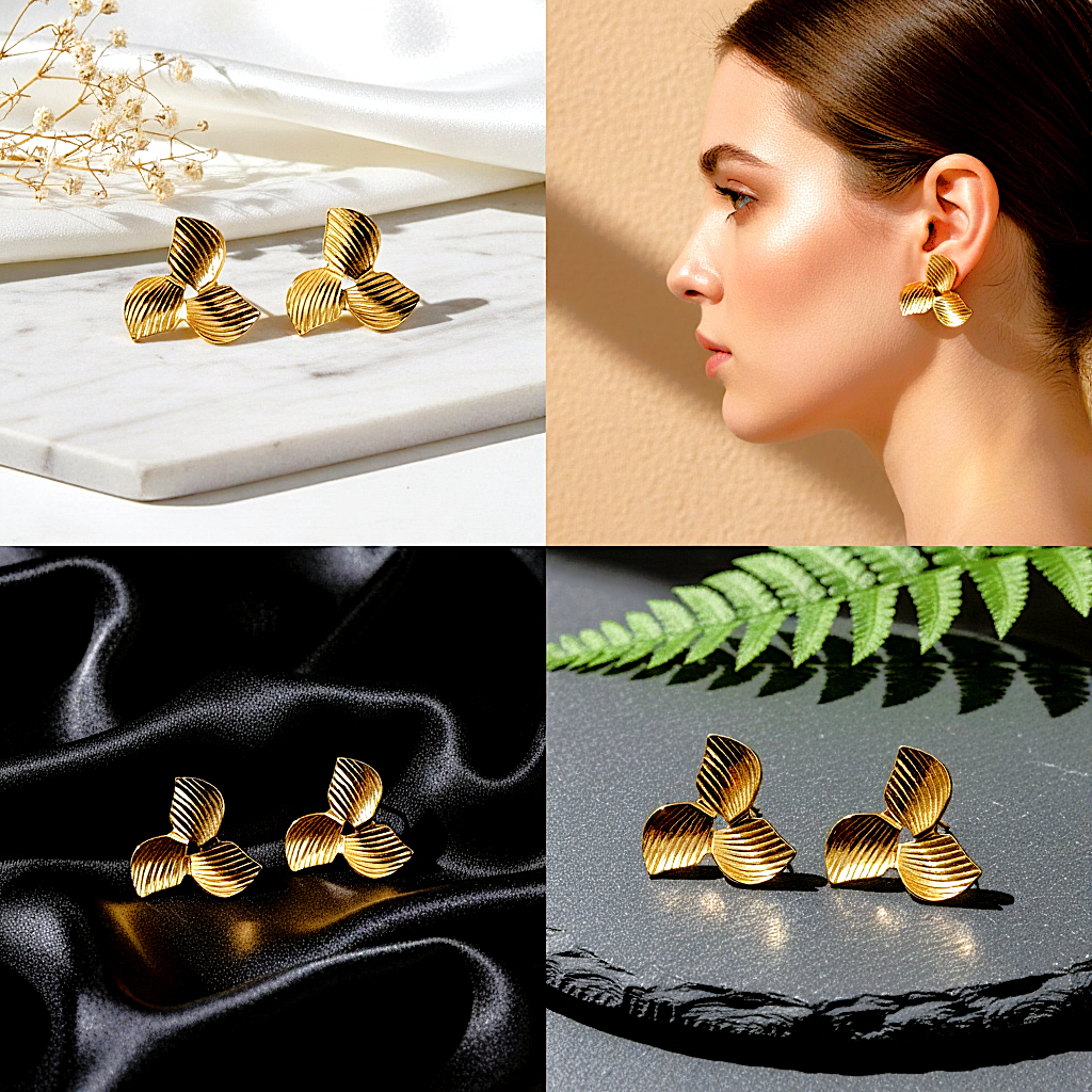 Leaf Trio Studs
